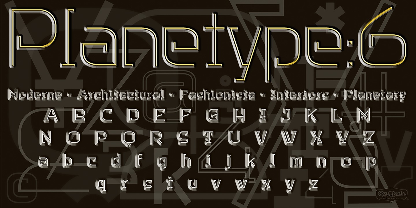 Planetype X Light Font preview